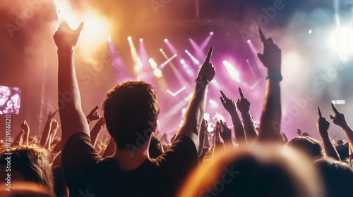 Enthusiastic concert crowd ...