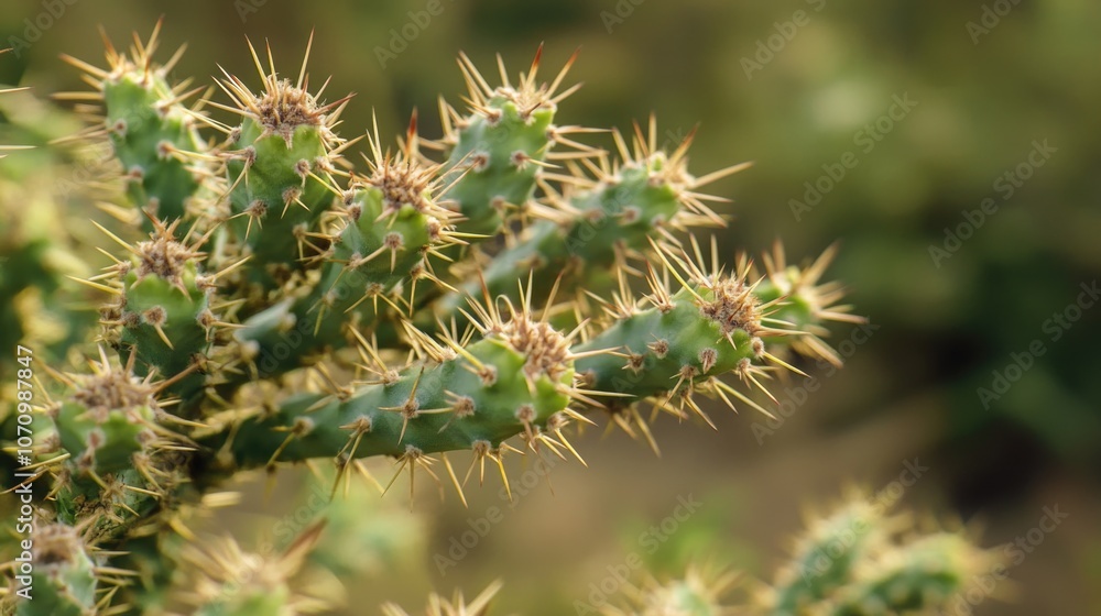 A close-up shot of a prickly cactus plant with sharp spikes A close-up shot of a prickly cactus plant with sharp spikes