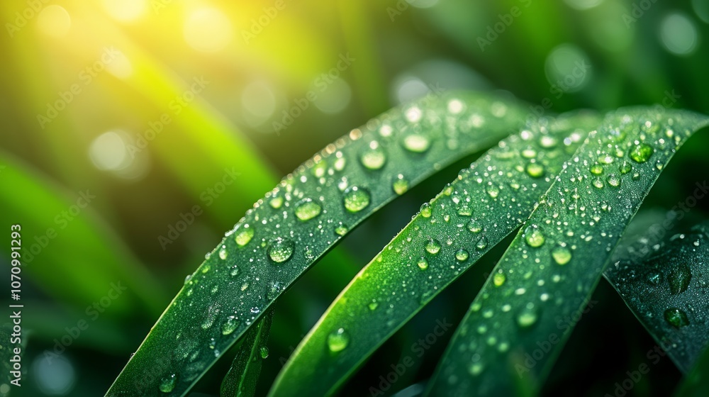 close-up shot of fresh leaves with drops, close-up shot of fresh leaves with drops,