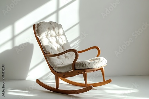 Wooden Rocking Chair with Cushions