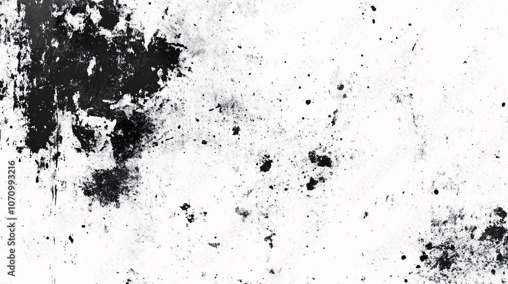 Fototapeta premium Black and White Texture with Scattered Spots and Patches