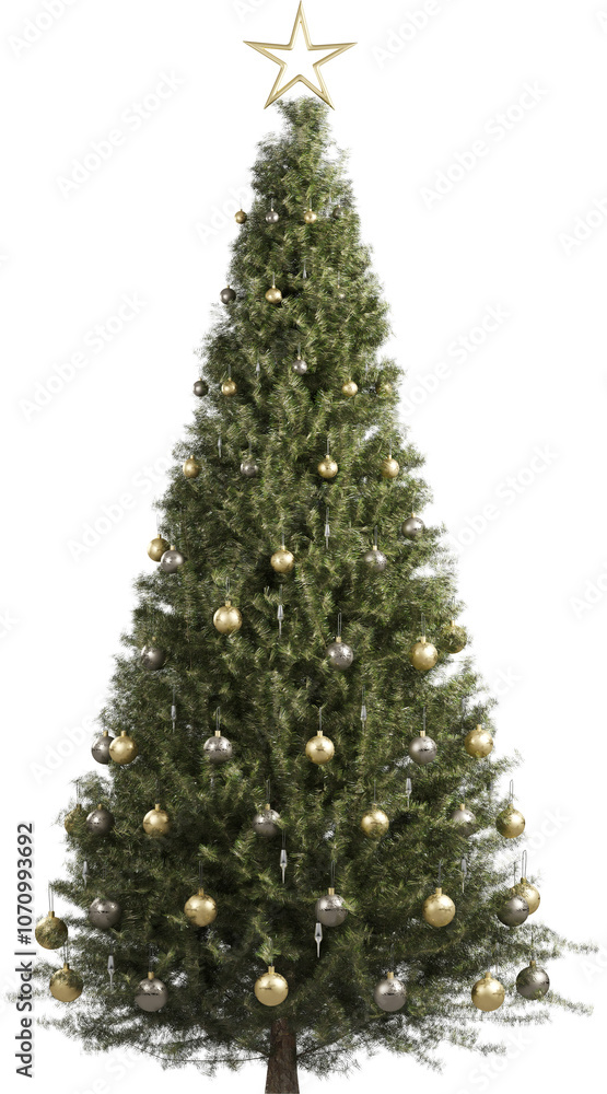 Fototapeta premium Christmas tree with beautiful decorations