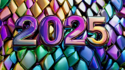 Vibrant 2025 Text on Multicolored Abstract Background