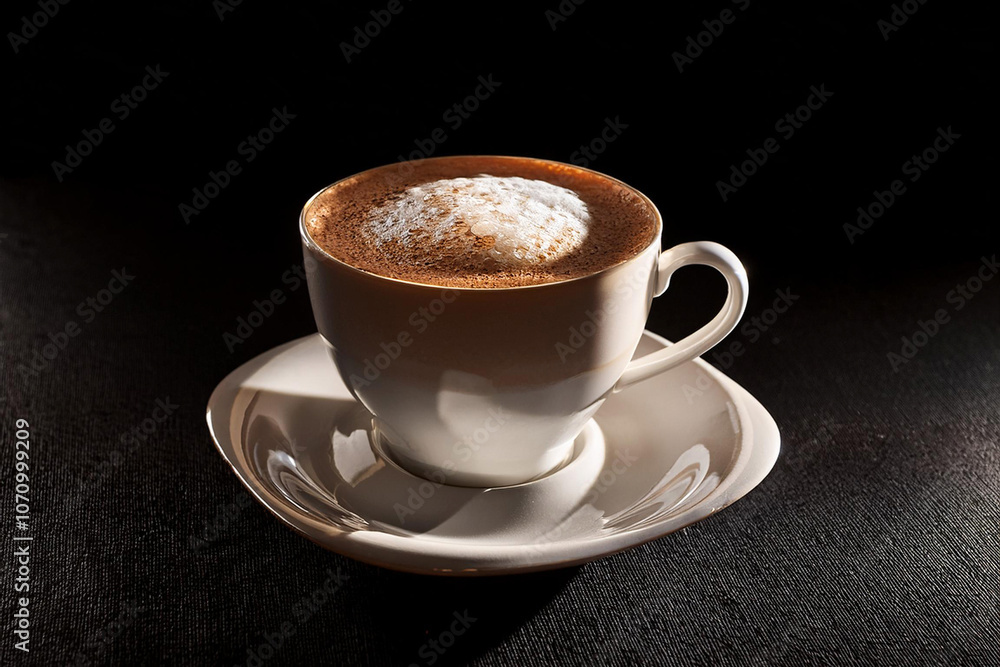 Obraz premium café con mucha espuma y té fondos texturas y color cálido
