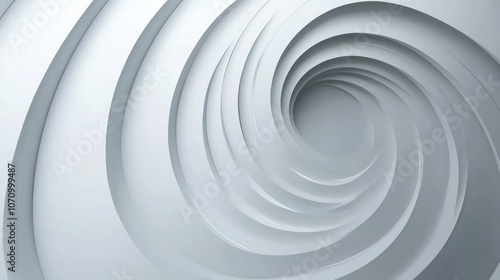 Abstract swirling design in shades of white and gray, creating a sense of depth and motion.