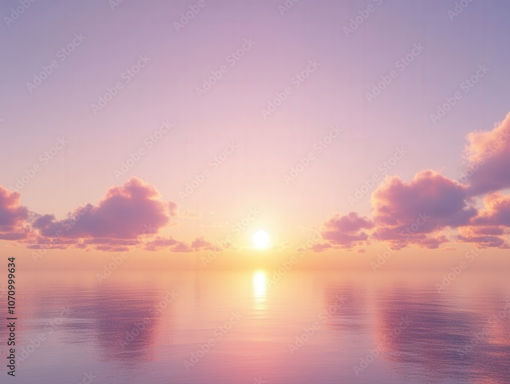 Obraz premium Serene Sunset Over Calm Waters
