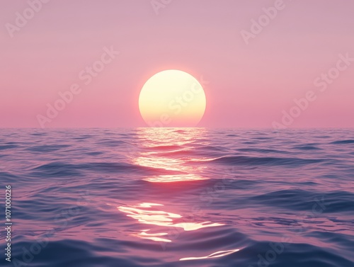 Serene Sunset Over the Ocean