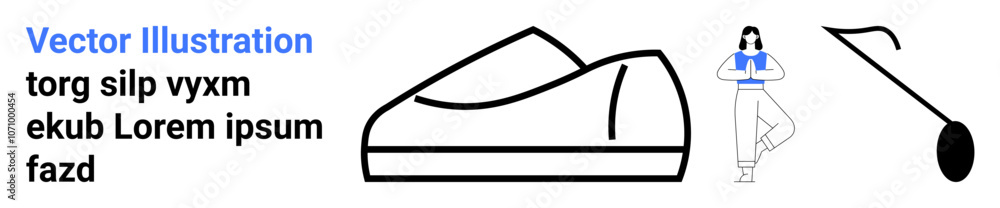 Sports shoe sketch, relaxed woman standing, and calligraphy pen. Ideal for design concepts, fashion, sports themes, lifestyle, artistic elements, minimalism, modern design. Landing page Sports shoe sketch, relaxed woman standing, and calligraphy pen. Ideal for design concepts, fashion, sports themes, lifestyle, artistic elements, minimalism, modern design. Landing page