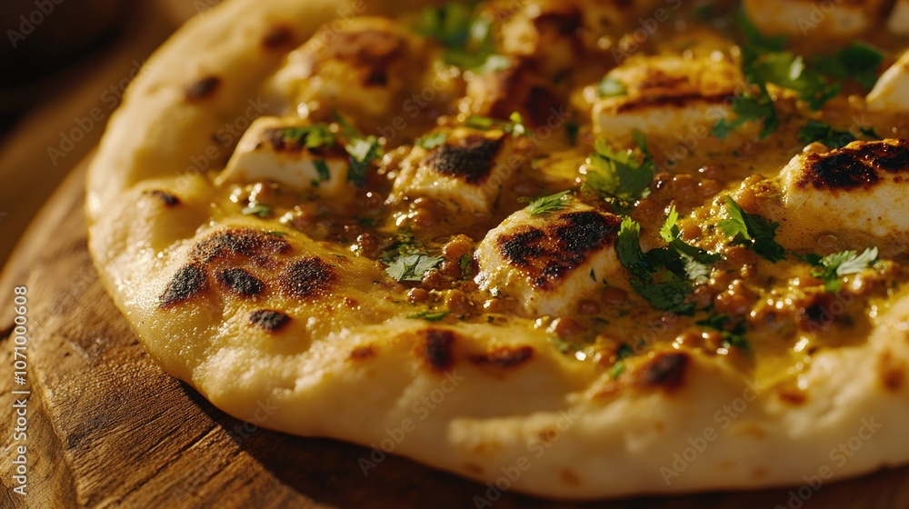 Artisan Pizza with Cheese and Spices on Wooden Table Artisan Pizza with Cheese and Spices on Wooden Table