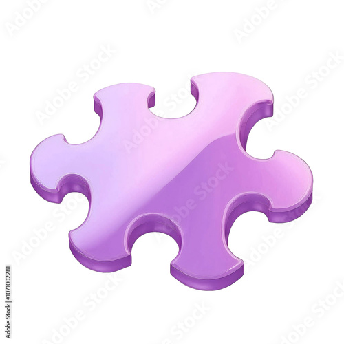 Holographic 3D Jigsaw Puzzle Pieces in Iridescent Purple and Blue