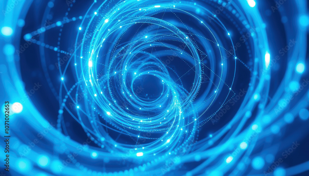 swirling vortex of glowing blue lights creates mesmerizing digital tunnel effect, evoking sense of futuristic technology and endless possibilities swirling vortex of glowing blue lights creates mesmerizing digital tunnel effect, evoking sense of futuristic technology and endless possibilities