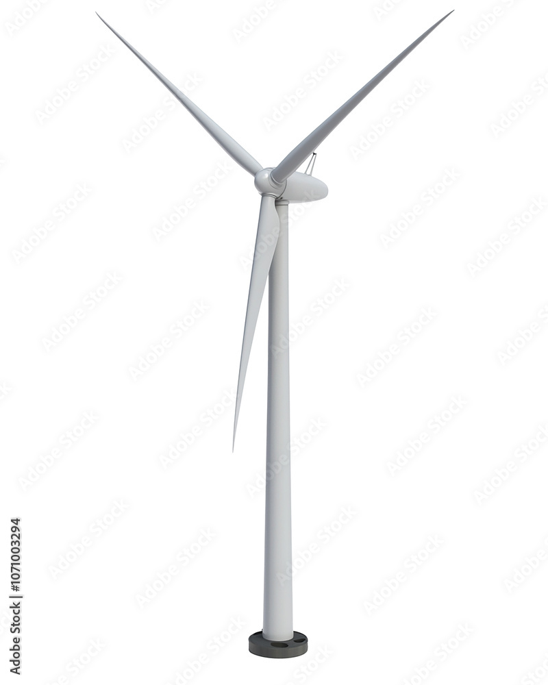 A wind turbine, isolated on white background cutout.
A wind turbine, isolated on white background cutout.