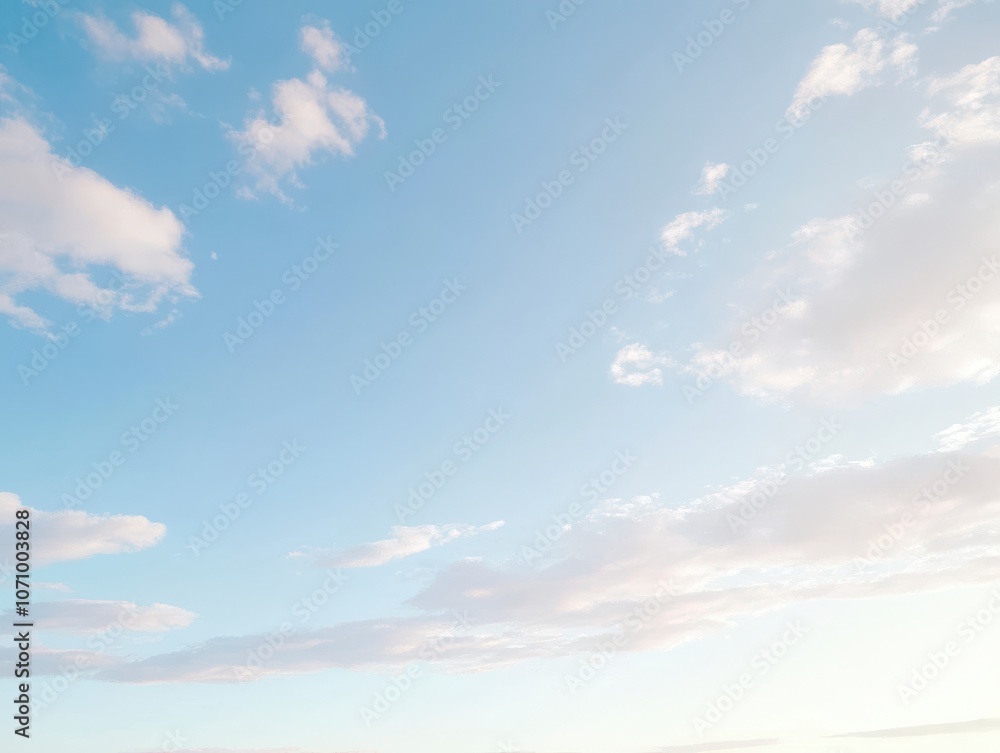 Obraz premium Serene Sky with Soft Clouds