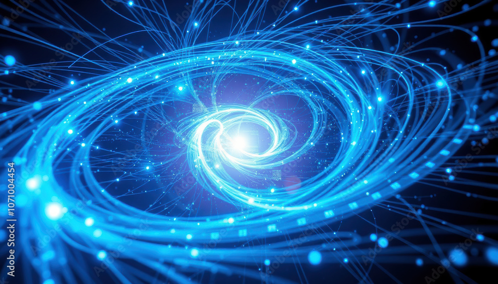 swirling vortex of blue light creates mesmerizing and dynamic visual ...