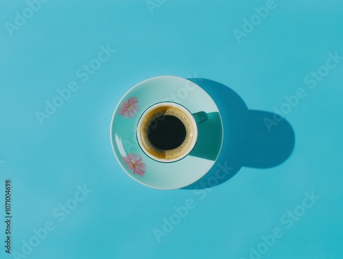 Elegant Espresso in Teal Cup