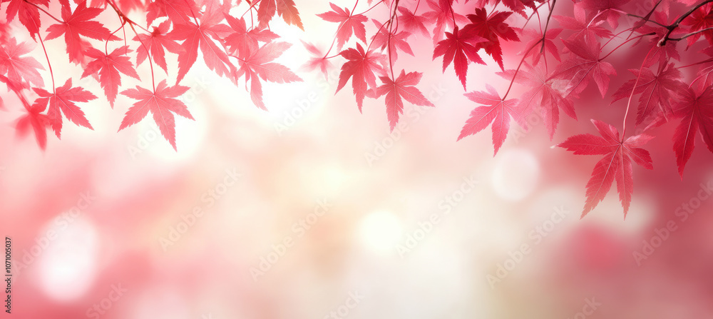 Vibrant red maple leaves in autumn light Vibrant red maple leaves in autumn light