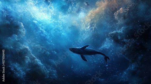 Wallpaper Mural Whale in the Cosmic Ocean Torontodigital.ca