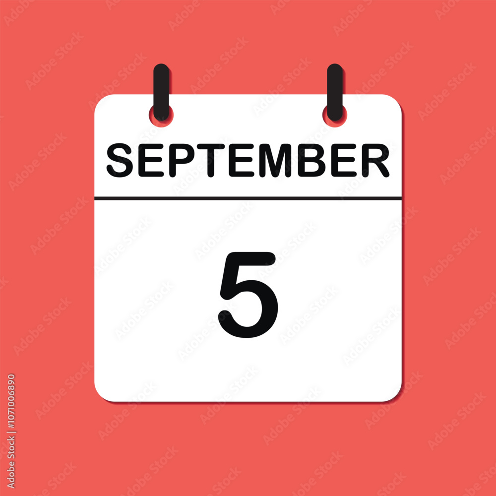 September 5. Daily Calendar icon for design. Simple design for business brochure, flyer, print media, advertisement. Easily editable September 5. Daily Calendar icon for design. Simple design for business brochure, flyer, print media, advertisement. Easily editable