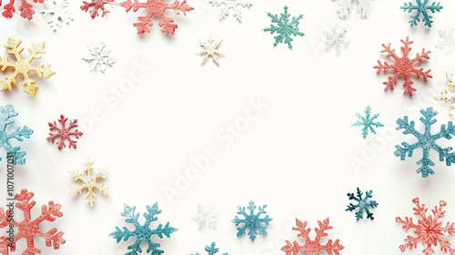Wallpaper Mural Snowflakes design for winter with place text space. Abstract Paper Craft Snowflakes background. greeting card for winter. paper art design Torontodigital.ca