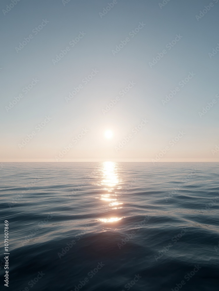 Fototapeta premium Serene Sunlit Ocean View