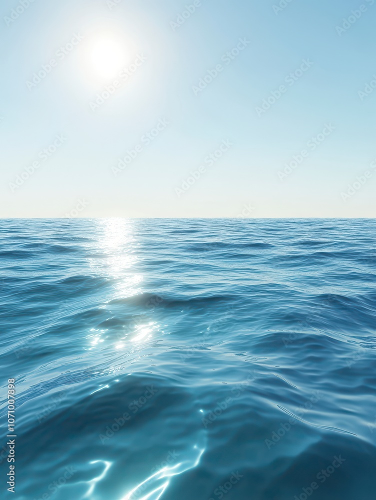 Serene Ocean Waves Under Sunlight Serene Ocean Waves Under Sunlight