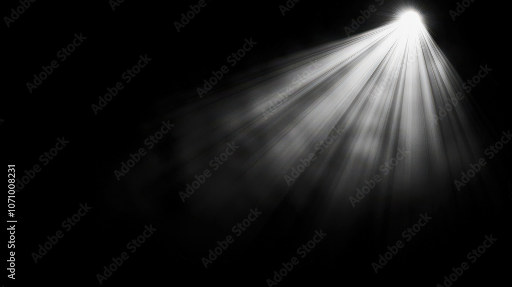 Sun rays overlay with light effects, isolated on a black background, showcasing optical lens flare and abstract light design Sun rays overlay with light effects, isolated on a black background, showcasing optical lens flare and abstract light design