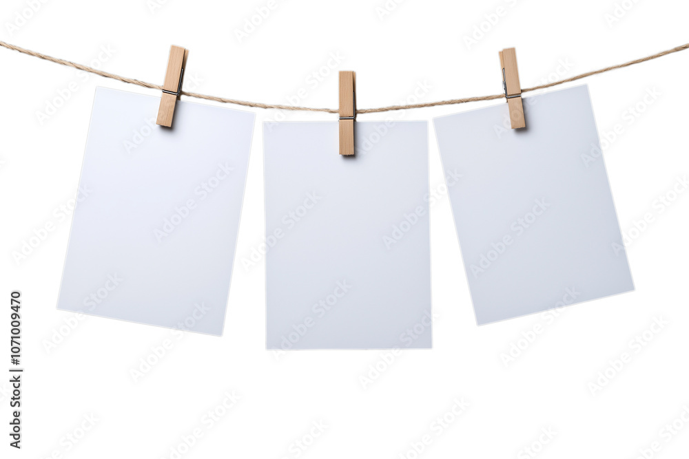 custom made wallpaper toronto digitalEmpty Polaroid photos hanging on a clothesline with clothespins. PNG transparent.