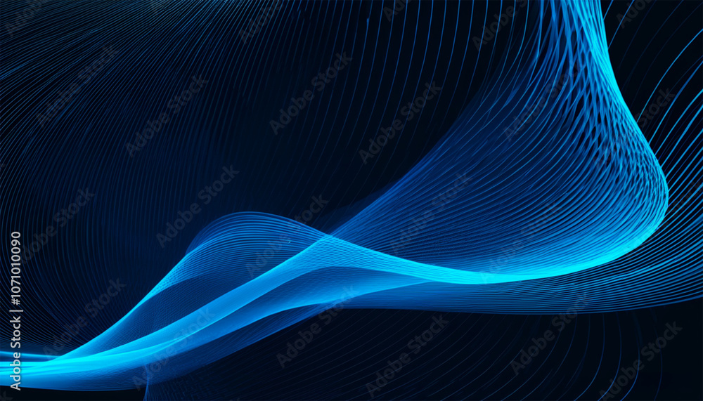 Abstract blue on black background texture. Dynamic curves ands blurs pattern. Detailed fractal graphics. Science and technology concept Abstract blue on black background texture. Dynamic curves ands blurs pattern. Detailed fractal graphics. Science and technology concept