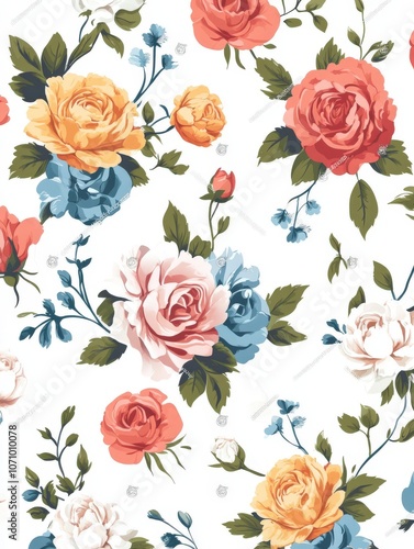 Wallpaper Mural Elegant Floral Pattern Torontodigital.ca