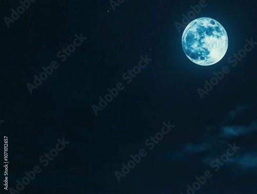 Full Moon in a Starry Night Sky