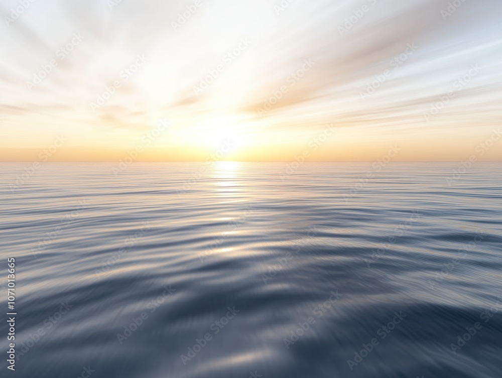 Obraz premium Golden Sunset Over the Calm Ocean