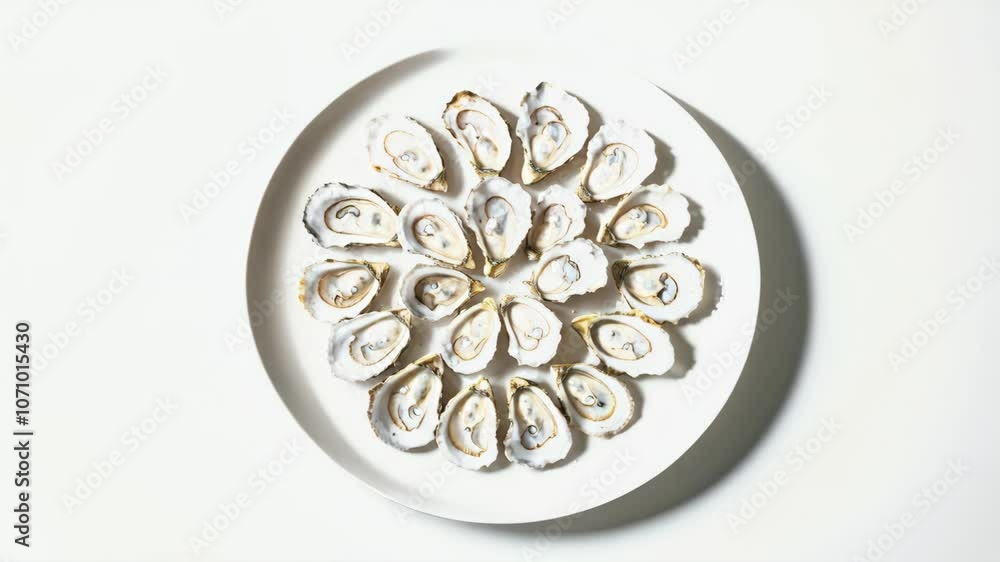 Fresh Oysters Neatly Arranged on Plate
Fresh Oysters Neatly Arranged on Plate