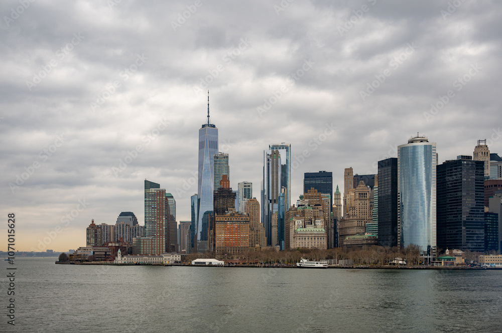 Naklejka premium Panorama skyline of New York from the Hudson