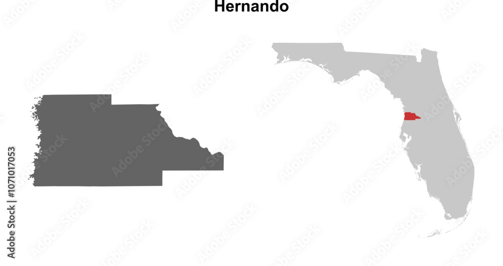 Hernando County (Florida) blank outline map set Hernando County (Florida) blank outline map set