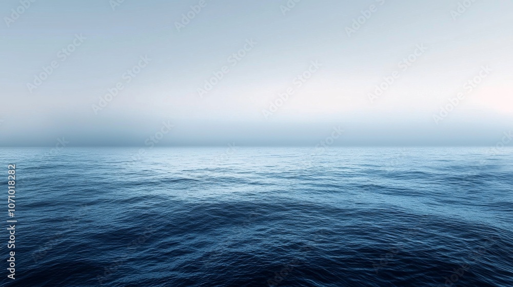 Obraz premium Calm Ocean Horizon Under Clear Sky