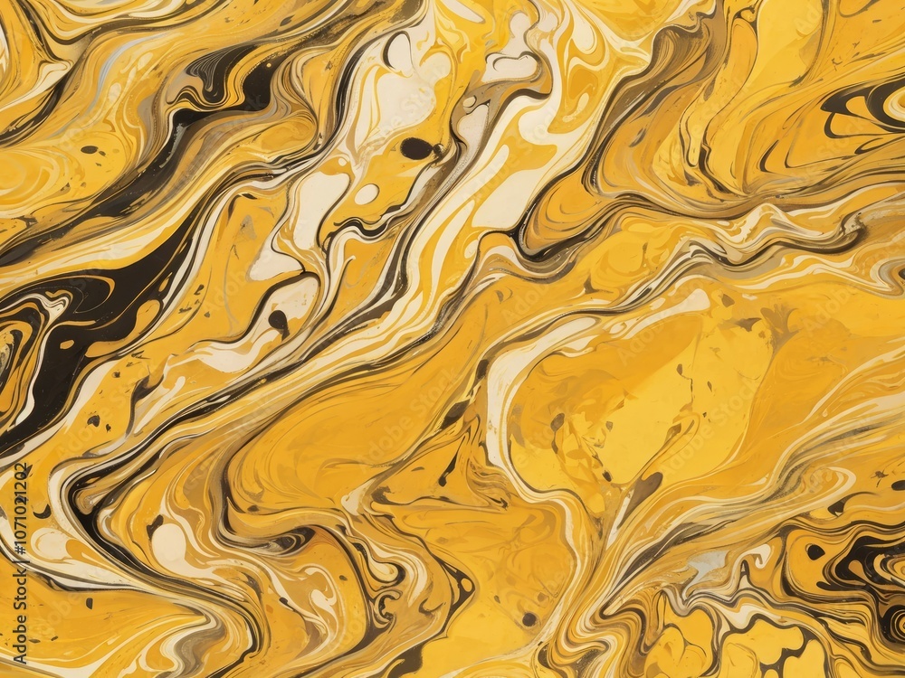 Fototapeta premium Abstract Marbling Art - Gold and Black