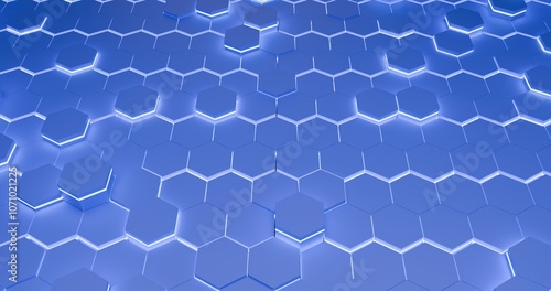 abstract background with hexagons with glow