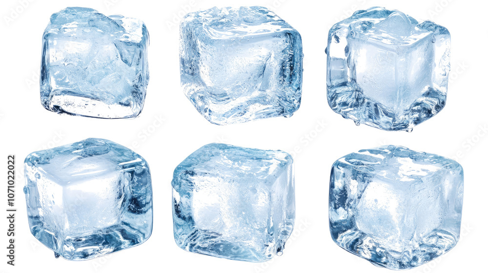 Fresh Ice Cubes Isolated on a Transparent Background for Drinks Generative AI Fresh Ice Cubes Isolated on a Transparent Background for Drinks Generative AI