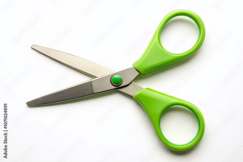 Isolated Silhouette of Scissors with Green Handles on a White Background for Creative and Educational Use in Crafts, Design, and Home Decor Projects Isolated Silhouette of Scissors with Green Handles on a White Background for Creative and Educational Use in Crafts, Design, and Home Decor Projects