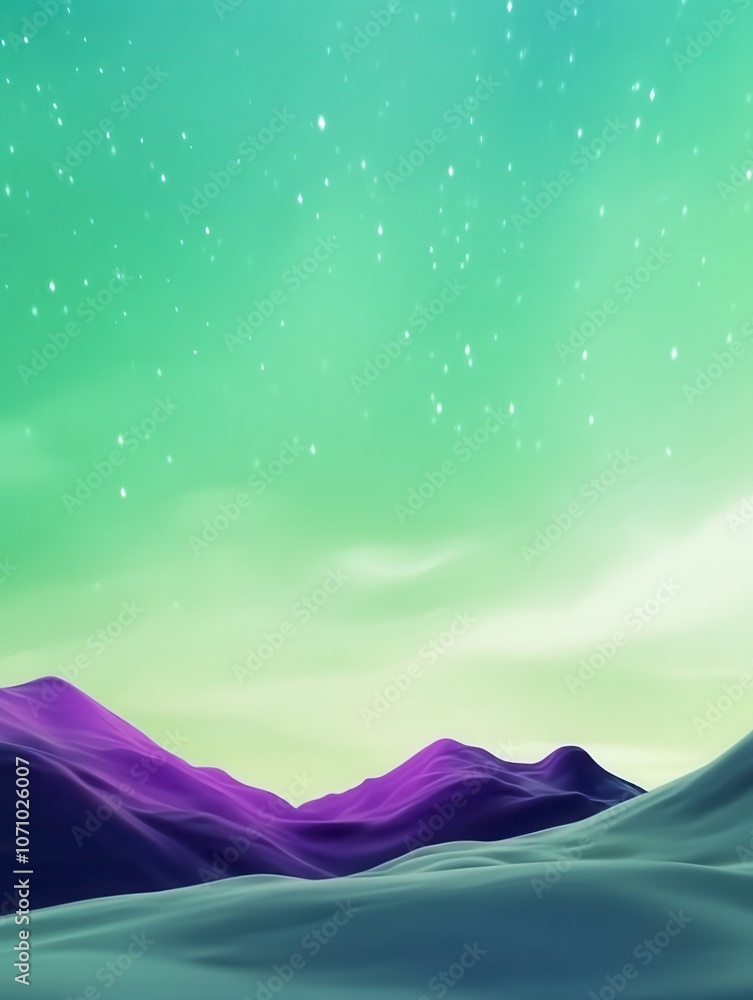Abstract Mountainscape with Aurora Abstract Mountainscape with Aurora