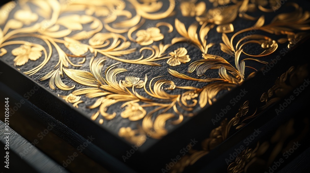 Gold Embellished Black Box Gold Embellished Black Box