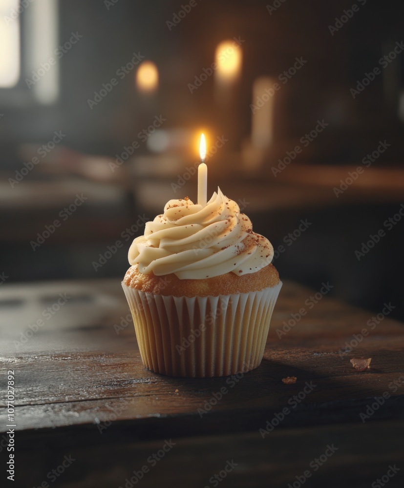 Birthday Cupcake with Candle Birthday Cupcake with Candle