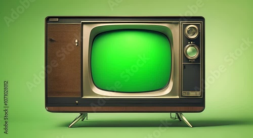 Green screen old tv screen vhs vintage with dust and grain video effect 4K