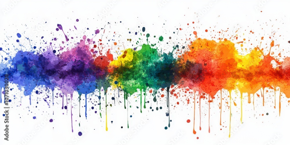 Fototapeta premium Vibrant Watercolor Splatter Art