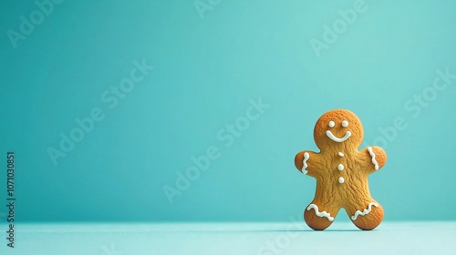 A close-up of a small ginger on a blue background with a green background and a ginger in the center of the frame