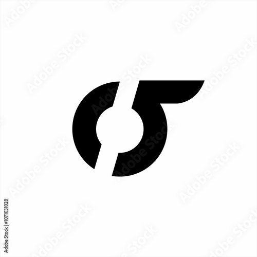 Abstract minimalist number 05 logo design.