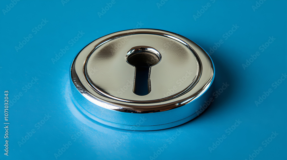 padlock keyhole concept on blue background padlock keyhole concept on blue background
