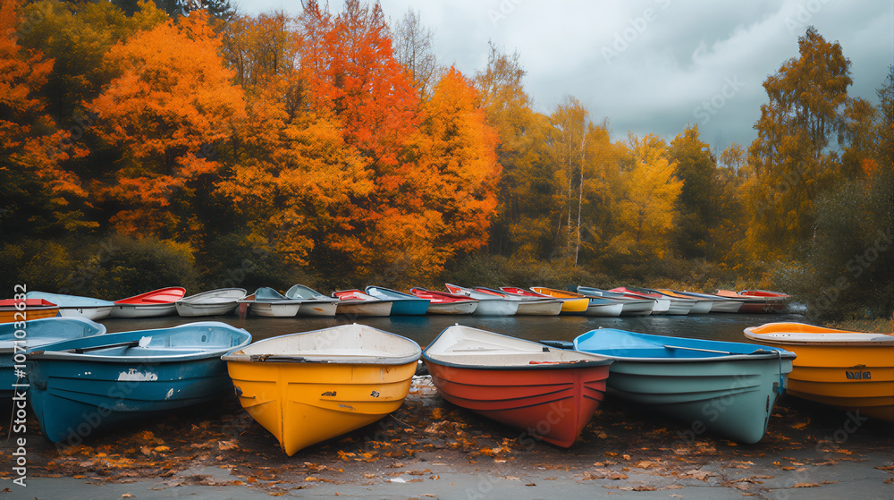 Boat in autumn. Boat on the shore for sale. Boat in autumn. Boat on the shore for sale.