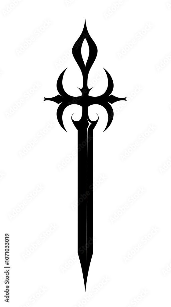 Elegant Fantasy Weapon Silhouette Vector Art Design Elegant Fantasy Weapon Silhouette Vector Art Design