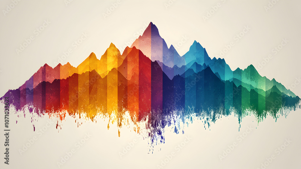 Obraz premium Vibrant Abstract Mountain Landscape Wallpaper for Modern Decor